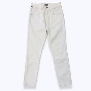 Citizens of Humanity Mia Front Yoke Slim Straight Jeans Cream White Size 27
